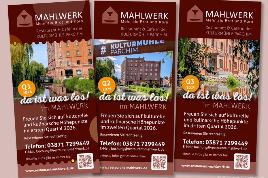 Flyer für die Events im MAHLWERK