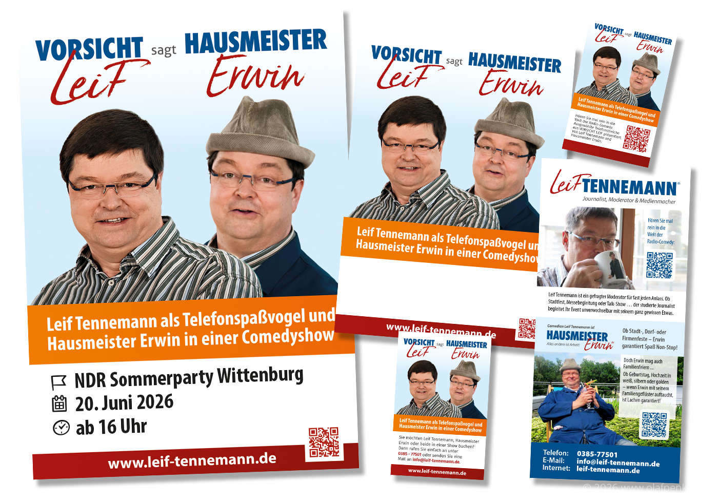 Plakate Vorsicht Leif sagt Hausmeister Erwin